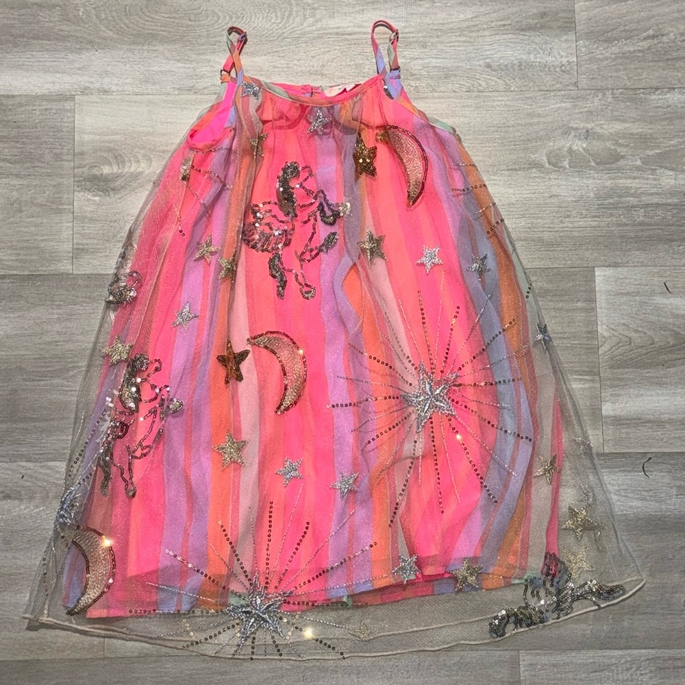 NWOT Baby Sara by Sara Sara Unicorn and Stars Embroidered Dress- Girls Size 6